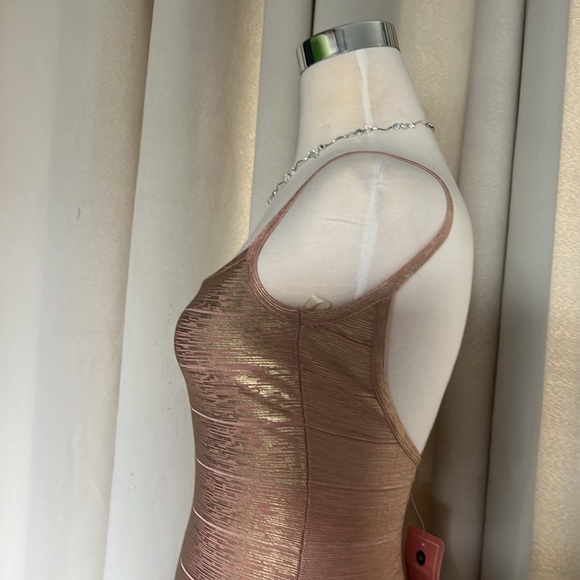 NEW  DIOR BELLA Gold Rose Bandage Dress Size XS - Picture 6 of 13